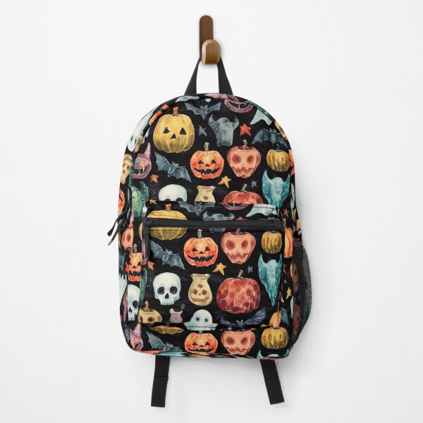 Item preview, Vintage Watercolor Pumpkin Ghost Halloween Pattern Art designed and sold by MerchPublic Studio.