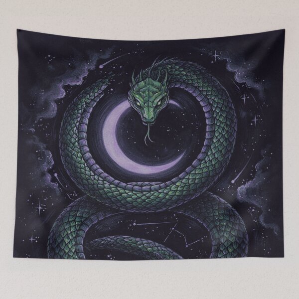 Item preview, Mystical Serpent Spirit – Cosmic Snake Fantasy Art designed and sold by JanjjaSoulInk.