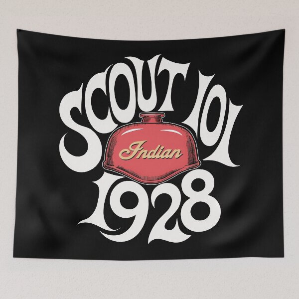 Item preview, 1928 Indian Scout 101 Groovy Retro 70s Motorcycle Emblem designed and sold by EdGraphy.