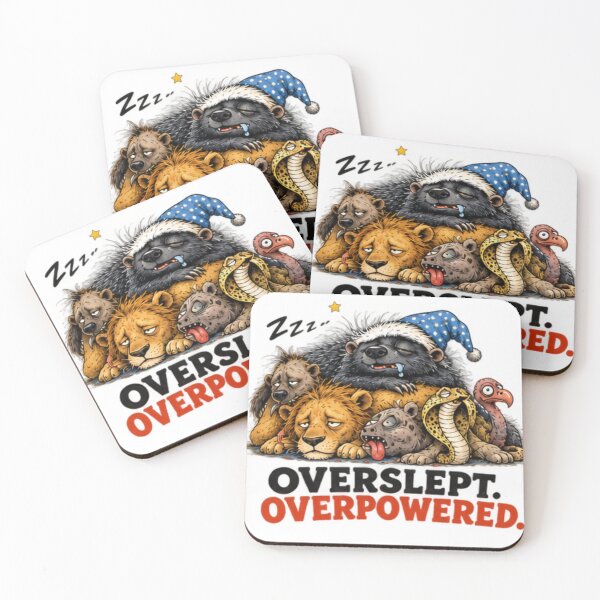 Item preview, Overpowered Honey Badger Sleepy Animal designed and sold by paintingnou.