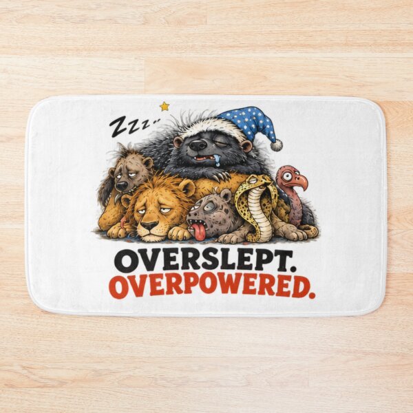 Item preview, Overpowered Honey Badger Sleepy Animal designed and sold by paintingnou.