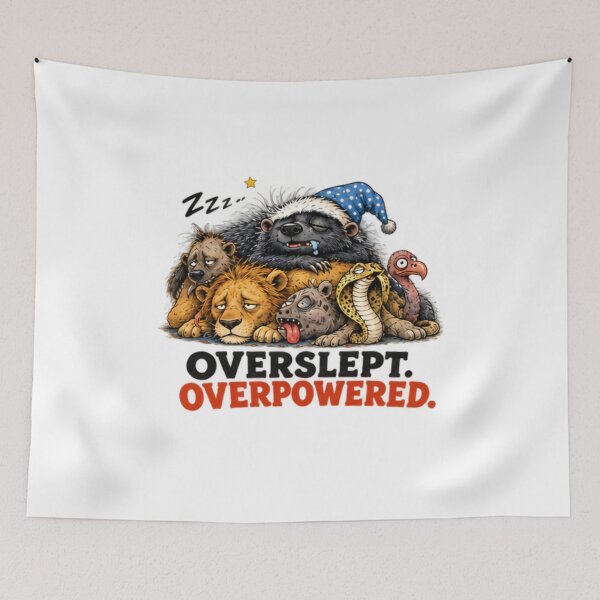 Item preview, Overpowered Honey Badger Sleepy Animal designed and sold by paintingnou.