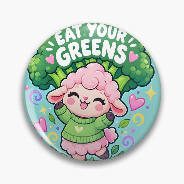 Item preview, Cute Pink Sheep Eat Your Greens Broccoli designed and sold by Pure Craft.