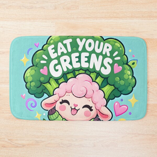 Item preview, Cute Pink Sheep Eat Your Greens Broccoli designed and sold by Pure Craft.
