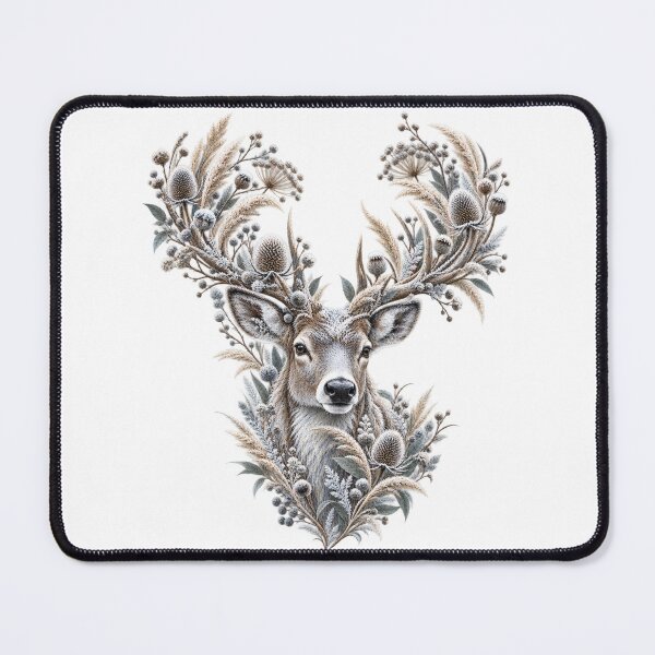 Item preview, Majestic Winter Stag with Frosted Floral Antlers designed and sold by NiSchi LaVida.