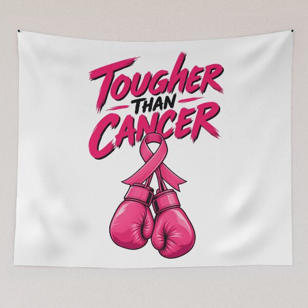 Item preview, Tougher Than Cancer Pink Boxing Gloves Breast Cancer Awareness designed and sold by UniversPlant | Blooming with Hope.