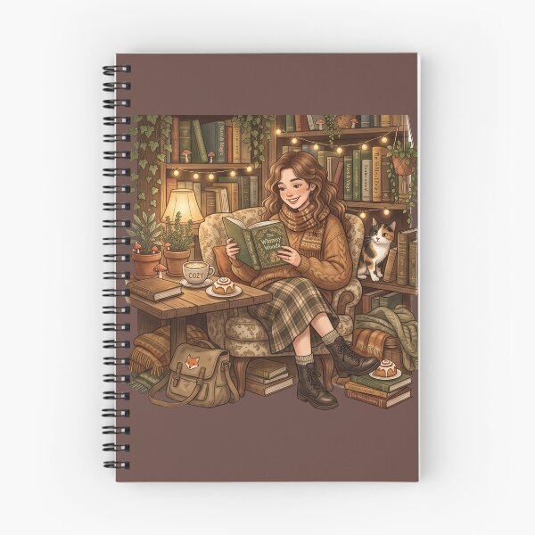 Item preview, Cozy Bookshop Cafe Reader Cottagecore Illustration designed and sold by SebastianSpace.