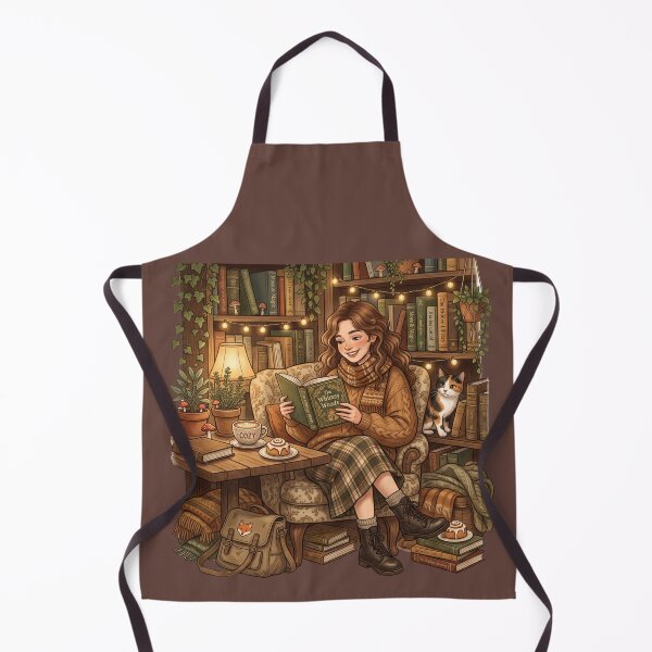 Item preview, Cozy Bookshop Cafe Reader Cottagecore Illustration designed and sold by SebastianSpace.