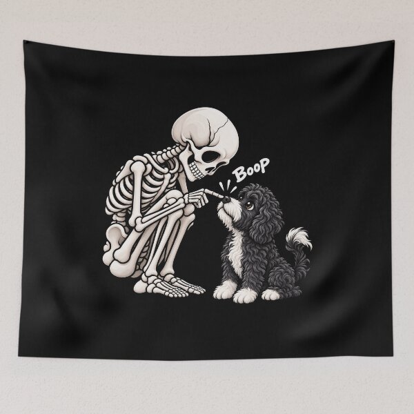 Item preview, Funny Skeleton Portuguese Water Dog Boop Halloween Design Mom Dad designed and sold by rafaeltto.