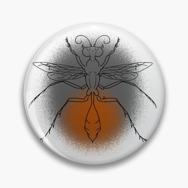 Item preview, Thread-Waisted Wasp Line-art (Grey & Brown) designed and sold by Burnt_Pikachu.
