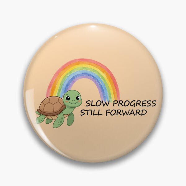 Item preview, Slow Progress Still Forward Cute Turtle Rainbow Quote designed and sold by littlepiptales.