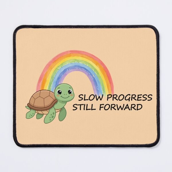 Item preview, Slow Progress Still Forward Cute Turtle Rainbow Quote designed and sold by littlepiptales.
