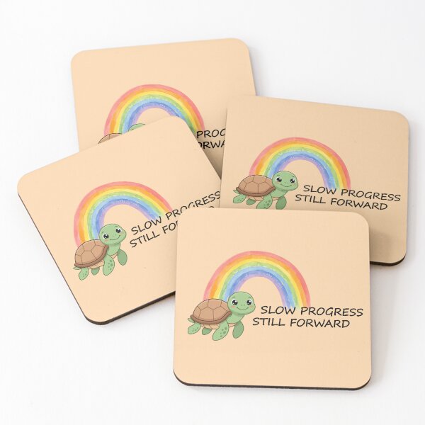 Item preview, Slow Progress Still Forward Cute Turtle Rainbow Quote designed and sold by littlepiptales.