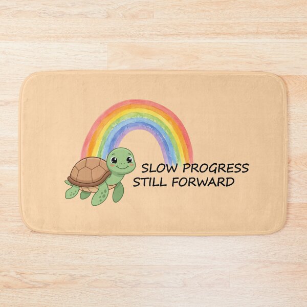 Item preview, Slow Progress Still Forward Cute Turtle Rainbow Quote designed and sold by littlepiptales.