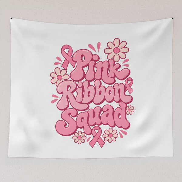 Item preview, Pink Ribbon Squad Retro Groovy Breast Cancer Awareness Team designed and sold by UniversPlant | Blooming with Hope.