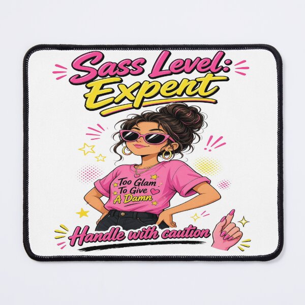 Item preview, Sass Level Expert Funny Sassy Girl Attitude Graphic – Too Glam to Give a Damn designed and sold by Sushikidsntoddlers.