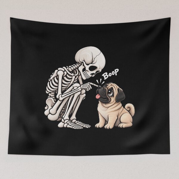 Item preview, Funny Skeleton Pug Dog Boop Halloween Design Mom Dad designed and sold by rafaeltto.