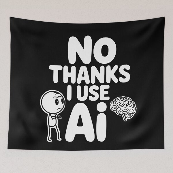 Item preview, No Thanks I Use AI Meme Skip Brain Use AI Humor designed and sold by Colorfulman.
