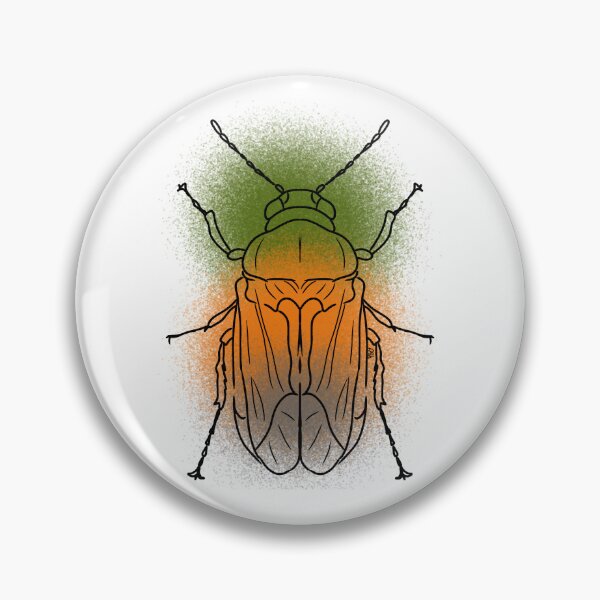 Item preview, Vibrant Jewel Scarab Beetle Line-art (Orange, Green & Grey) designed and sold by Burnt_Pikachu.