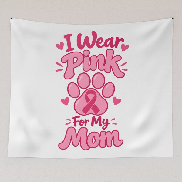 Item preview, I Wear Pink For My Mom Dog Paw Print Breast Cancer Awareness designed and sold by UniversPlant | Blooming with Hope.