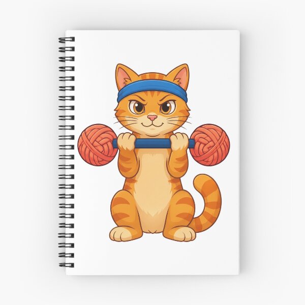 Item preview, Funny Orange Cat Lifting Yarn Barbell Cute Gym Workout Meme designed and sold by Hilal-Studio.