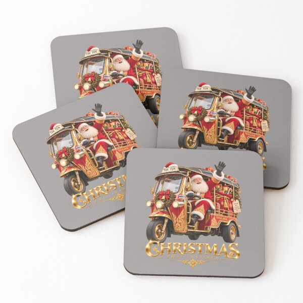 Item preview, Funny Thai Christmas Tuk Tuk Santa Claus Design – Unique Holiday Gift for Thailand Travel Lovers designed and sold by Fur Damage Co. | Funny Husky Designs.