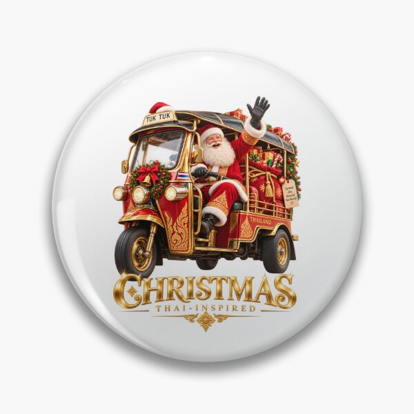 Item preview, Funny Thai Christmas Tuk Tuk Santa Claus Design – Unique Holiday Gift for Thailand Travel Lovers designed and sold by Fur Damage Co. | Funny Husky Designs.