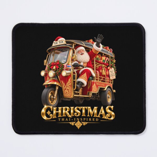 Item preview, Funny Thai Christmas Tuk Tuk Santa Claus Design – Unique Holiday Gift for Thailand Travel Lovers designed and sold by Fur Damage Co. | Funny Husky Designs.