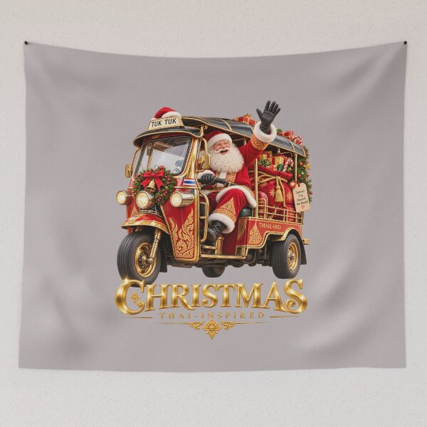 Item preview, Funny Thai Christmas Tuk Tuk Santa Claus Design – Unique Holiday Gift for Thailand Travel Lovers designed and sold by Fur Damage Co. | Funny Husky Designs.