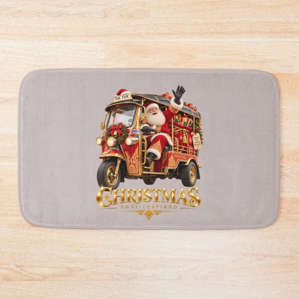 Item preview, Funny Thai Christmas Tuk Tuk Santa Claus Design – Unique Holiday Gift for Thailand Travel Lovers designed and sold by Fur Damage Co. | Funny Husky Designs.
