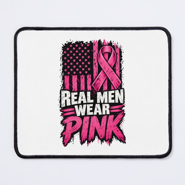 Item preview, Real Men Wear Pink American Flag Breast Cancer Awareness Distressed designed and sold by UniversPlant | Blooming with Hope.