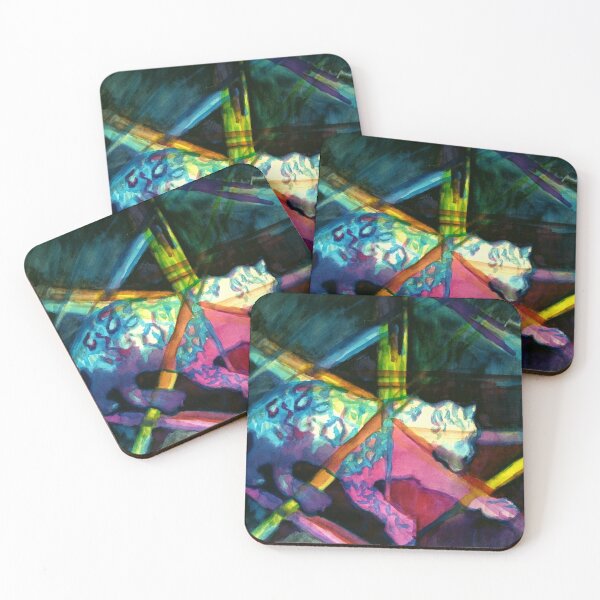Item preview, A White Jaguar Clashes with Colorful Geometry designed and sold by Marzena Salwowska.