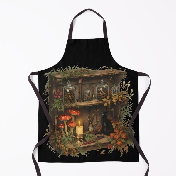 Item preview, Kitchen Witch Apothecary Shelf Black Cat Mushroom Candle Dark Cottagecore Sticker designed and sold by Youram.