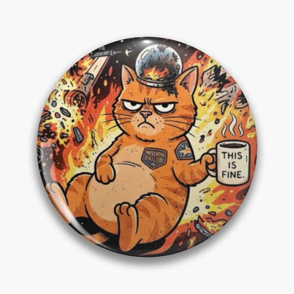 Item preview, This Is Fine Cat Space designed and sold by Maclaw200d.