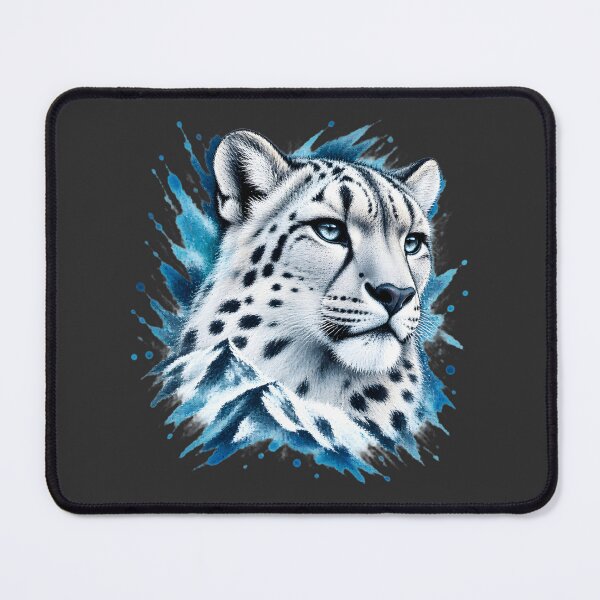 Item preview, Frosty Cheetah Illustration with Icy Blue Accents and Bold Spots designed and sold by yellingberry.