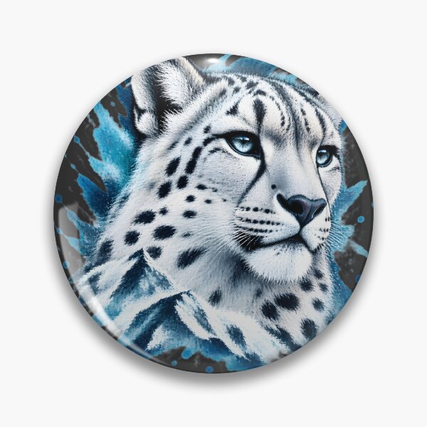 Item preview, Frosty Cheetah Illustration with Icy Blue Accents and Bold Spots designed and sold by yellingberry.