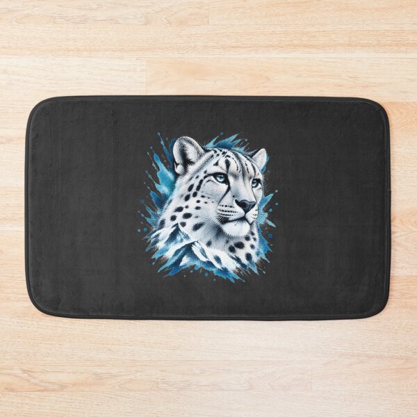Item preview, Frosty Cheetah Illustration with Icy Blue Accents and Bold Spots designed and sold by yellingberry.
