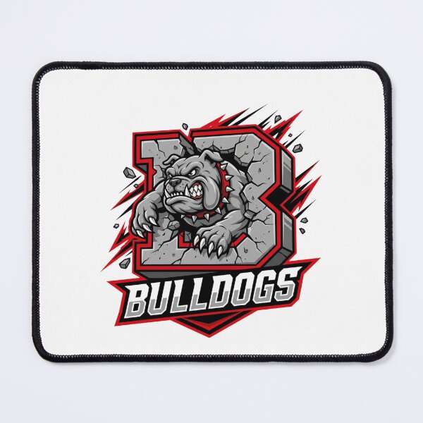 Item preview, Bulldogs Mascot Letter B Aggressive Sports Team Varsity Football Fan Crest designed and sold by raedattia.