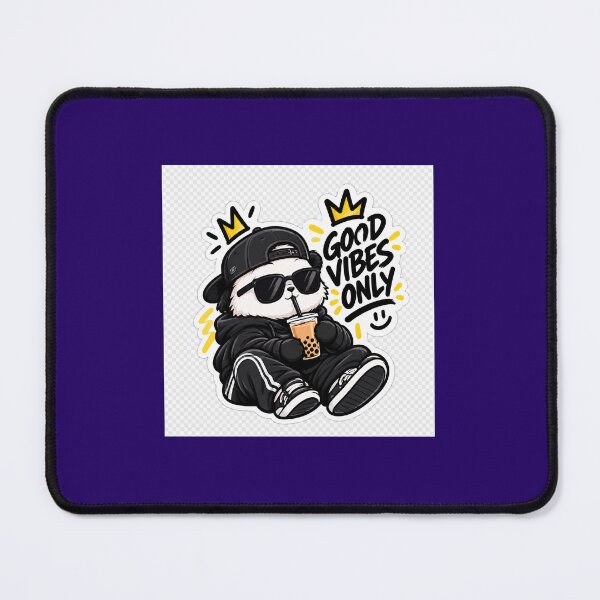 Item preview, Good Vibes Only Panda Sticker – Cool Panda with Boba Tea designed and sold by AkiCreativeHub.