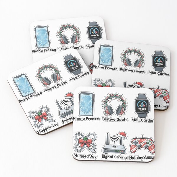 Item preview, Funny Holiday Tech & Gadget Sticker Pack - Winter Gamer Puns designed and sold by SimpleP.