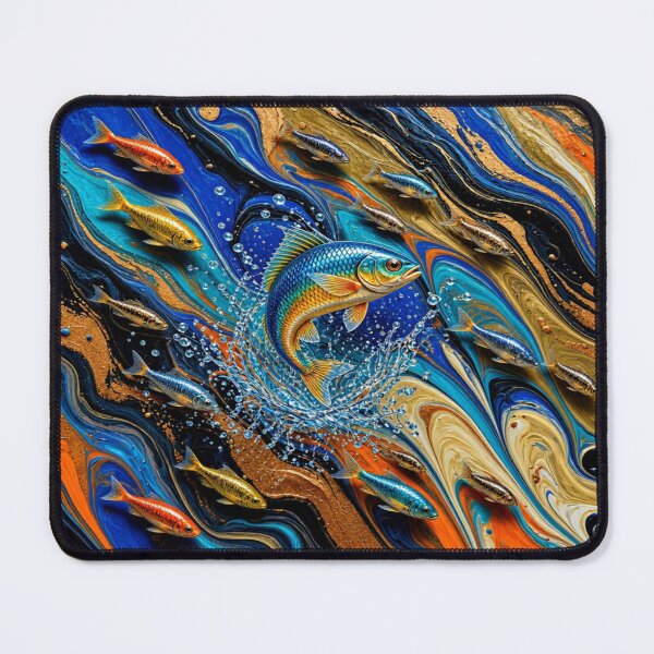 Item preview, Golden Koi Fish Crest - Mystical Ocean Emblem Fluid Art designed and sold by Breezes-of-Ida.