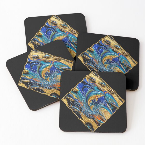 Item preview, Golden Koi Fish Crest - Mystical Ocean Emblem Fluid Art designed and sold by Breezes-of-Ida.