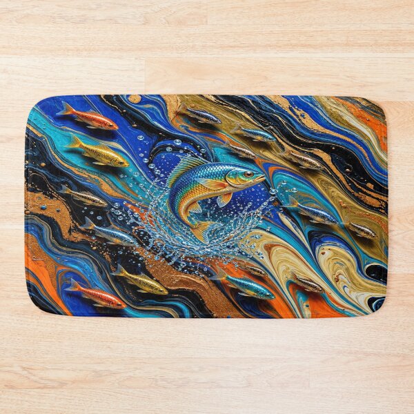 Item preview, Golden Koi Fish Crest - Mystical Ocean Emblem Fluid Art designed and sold by Breezes-of-Ida.