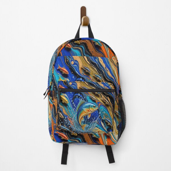 Item preview, Golden Koi Fish Crest - Mystical Ocean Emblem Fluid Art designed and sold by Breezes-of-Ida.