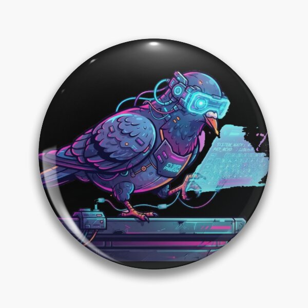 Item preview, Cyber Pigeon Hacker Futuristic Sci-Fi Bird Tech designed and sold by Maclaw200d.
