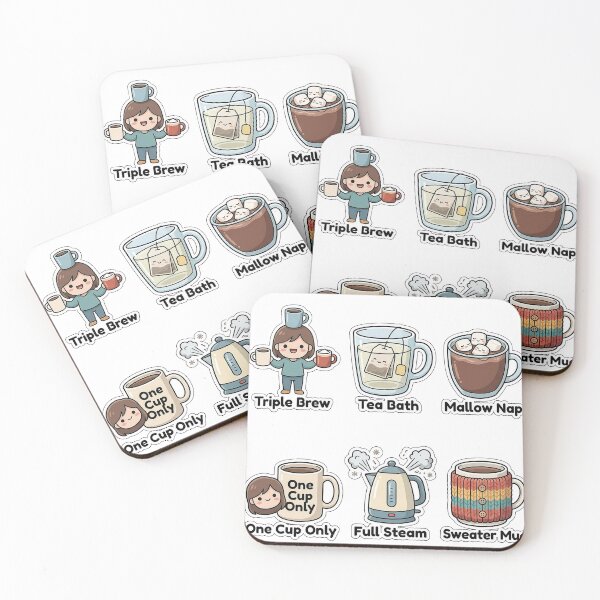 Item preview, Relatable Hot Beverage Overload Sticker Pack - Cocoa & Tea Puns designed and sold by SimpleP.