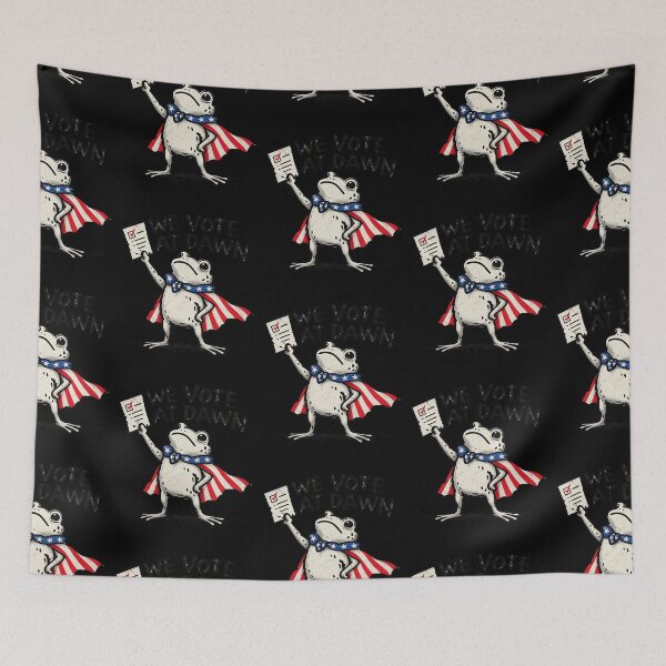 Item preview, We Vote At Dawn Patriotic Frog Election Day Voting Design designed and sold by Machomanshop.