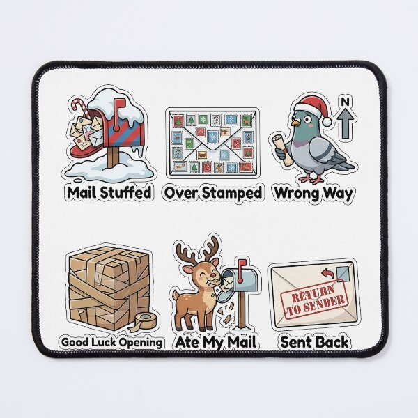 Item preview, Sarcastic North Pole Mail Delivery Fails Sticker Pack - Postal Humor designed and sold by SimpleP.