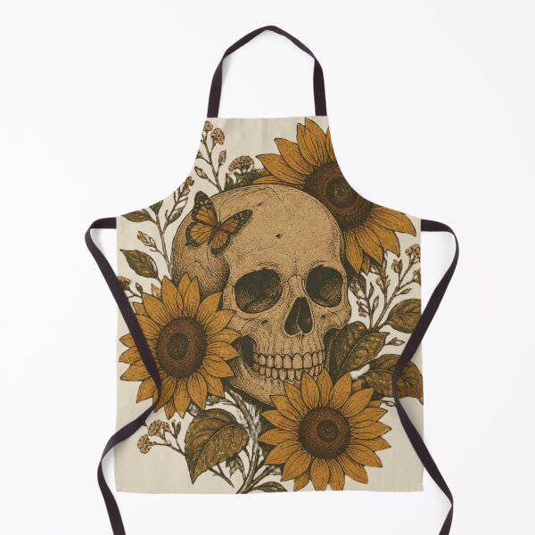 Item preview, Gothic Sunflower Skull | Fall Spooky Flower Art designed and sold by aliceraecreates.