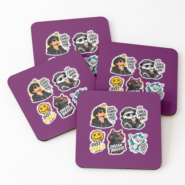 Item preview, Good Vibes Only Sticker Pack – Chill Panda, Dream Big Cat & Positive Vibes designed and sold by AkiCreativeHub.
